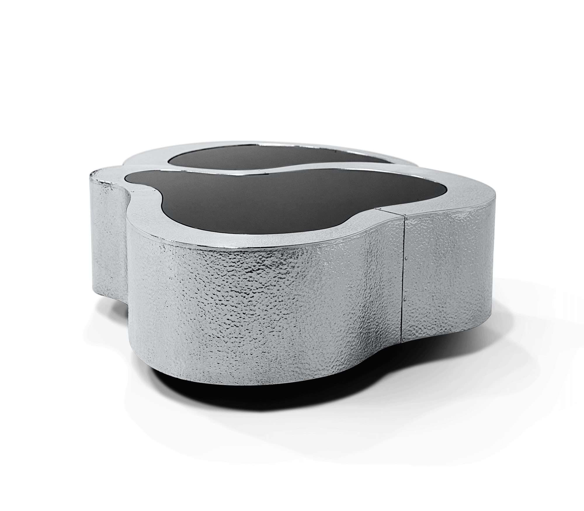 Crest gehamerd roestvrijstaal salontafelset