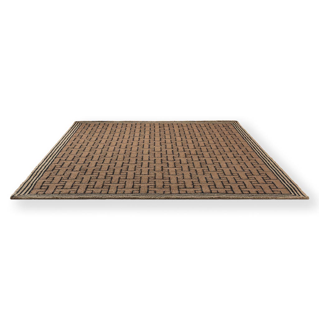 Monogram bruin outdoor tapijt | Maat: 160 × 230 cm