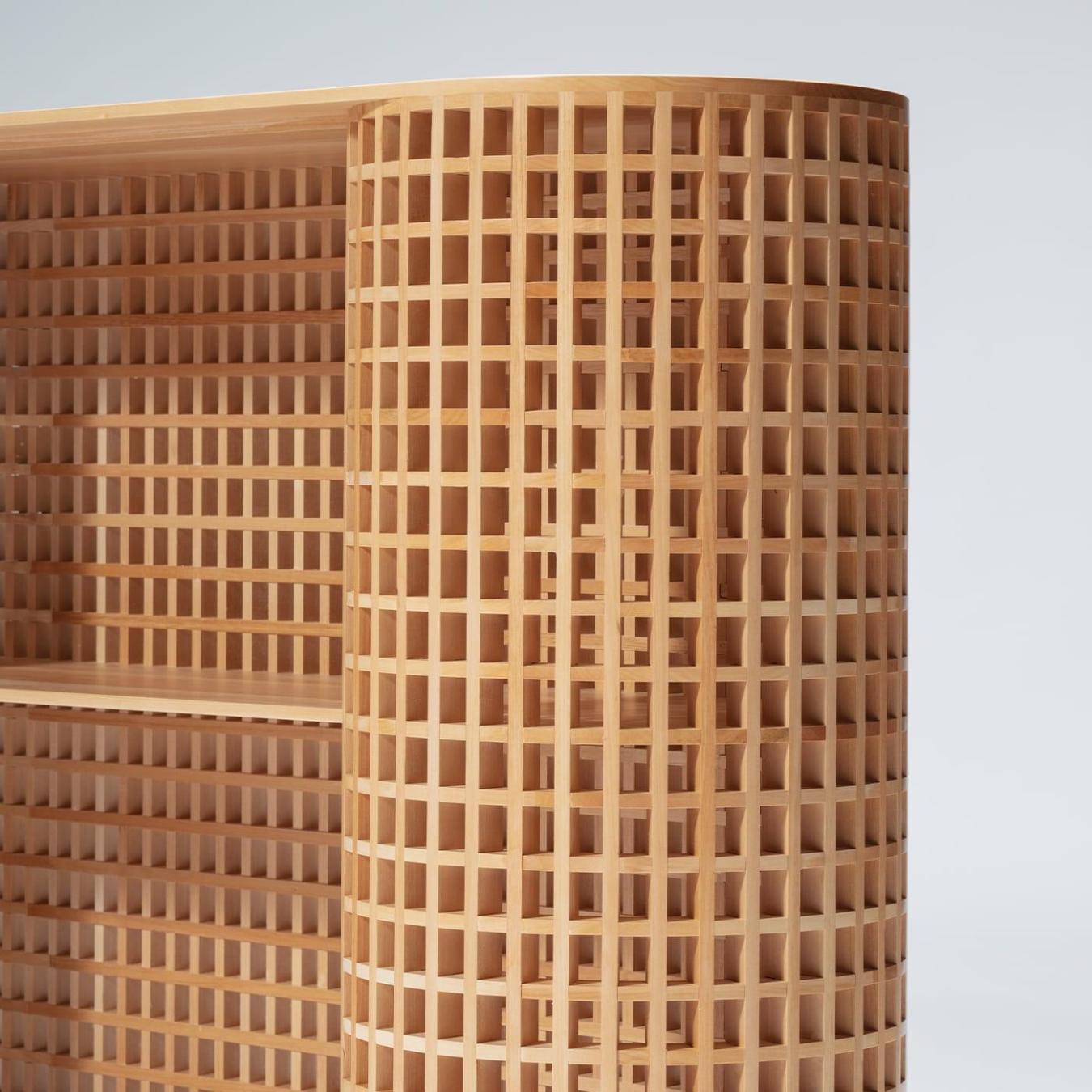 Getextureerde houten kast