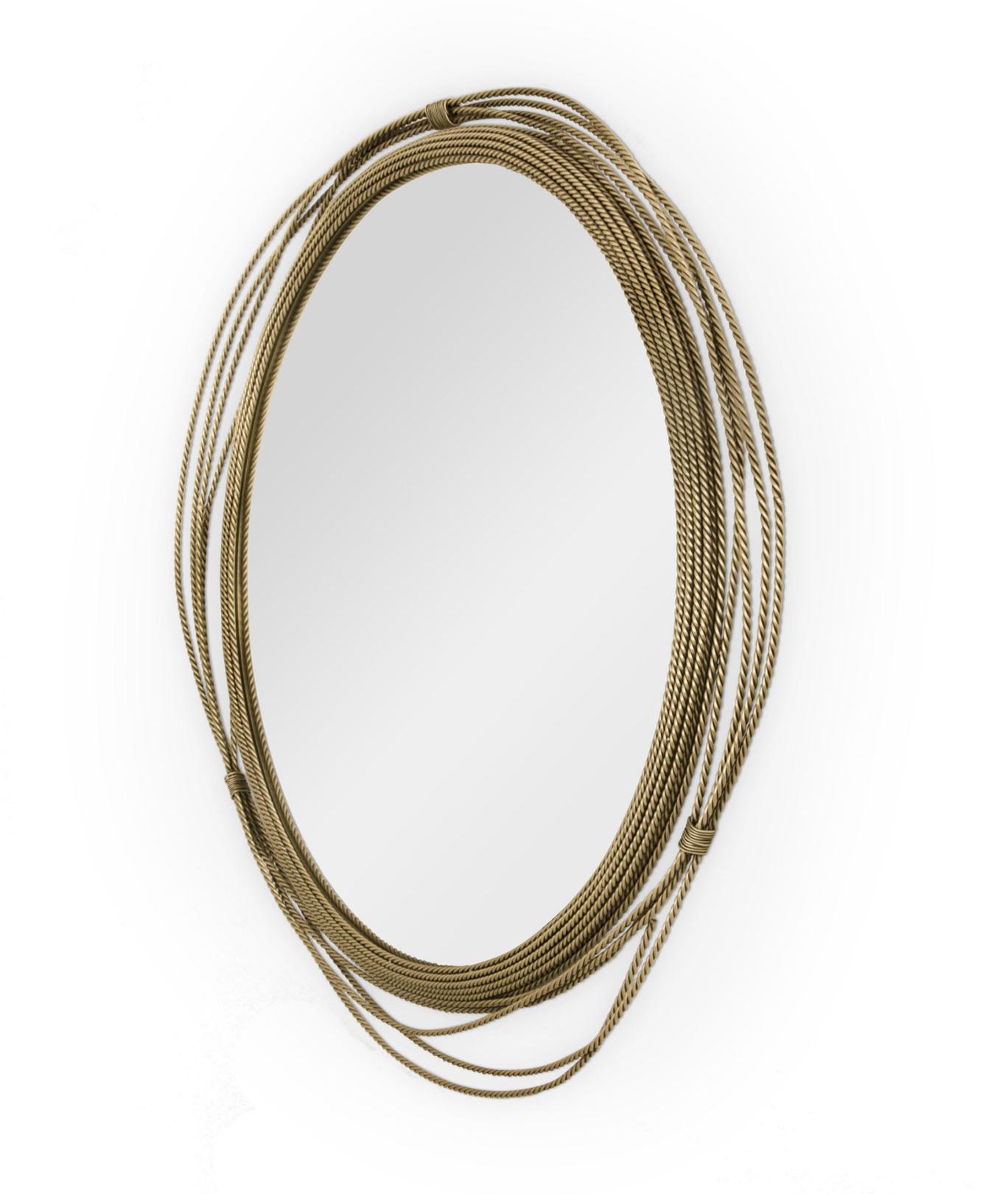 Ronde messing wandspiegel