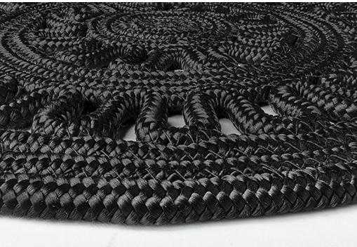 Gevlochten Black tapijt | Maat: 200 × 300 cm