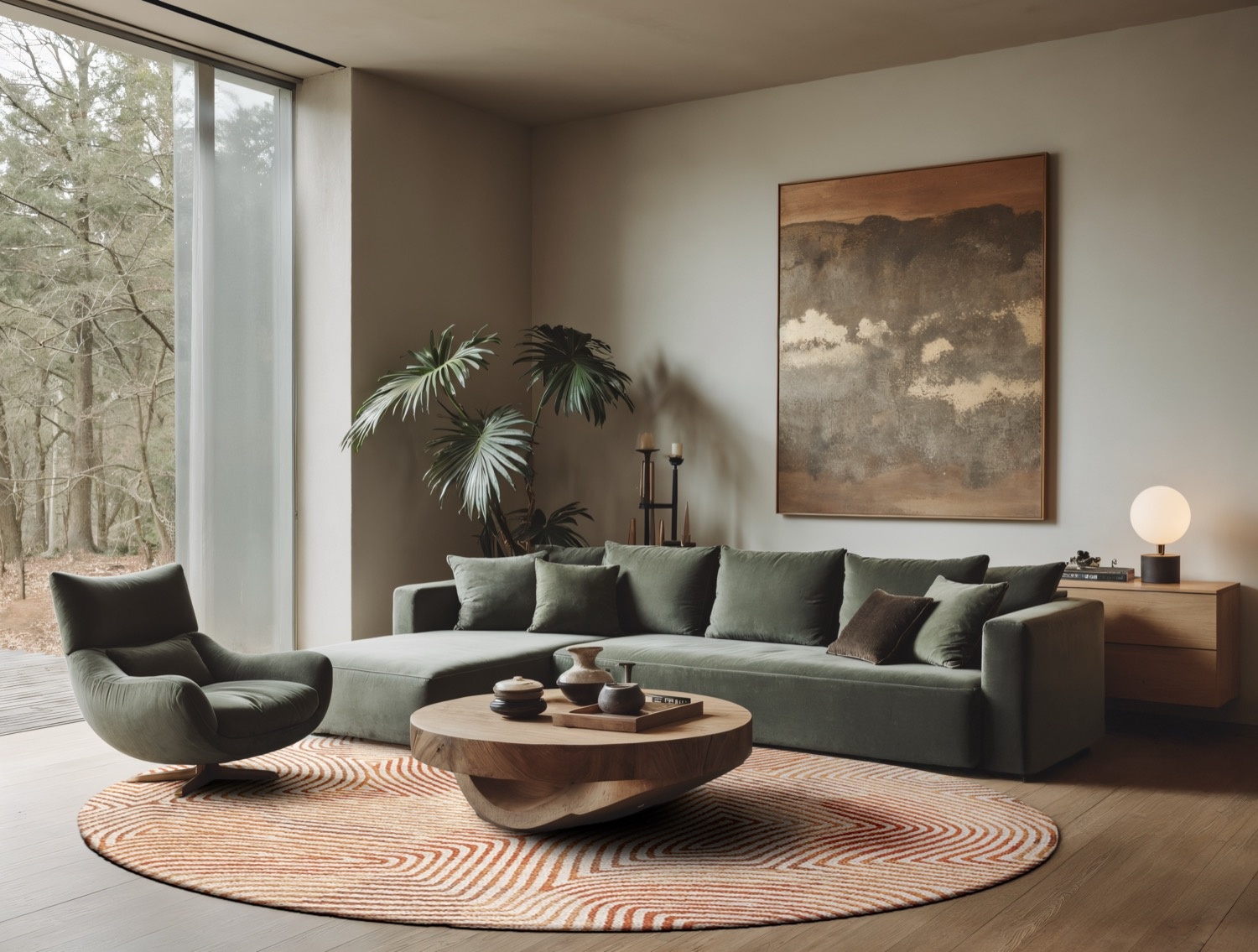 Indian Sand rond vloerkleed | Maat: Ø 140 cm