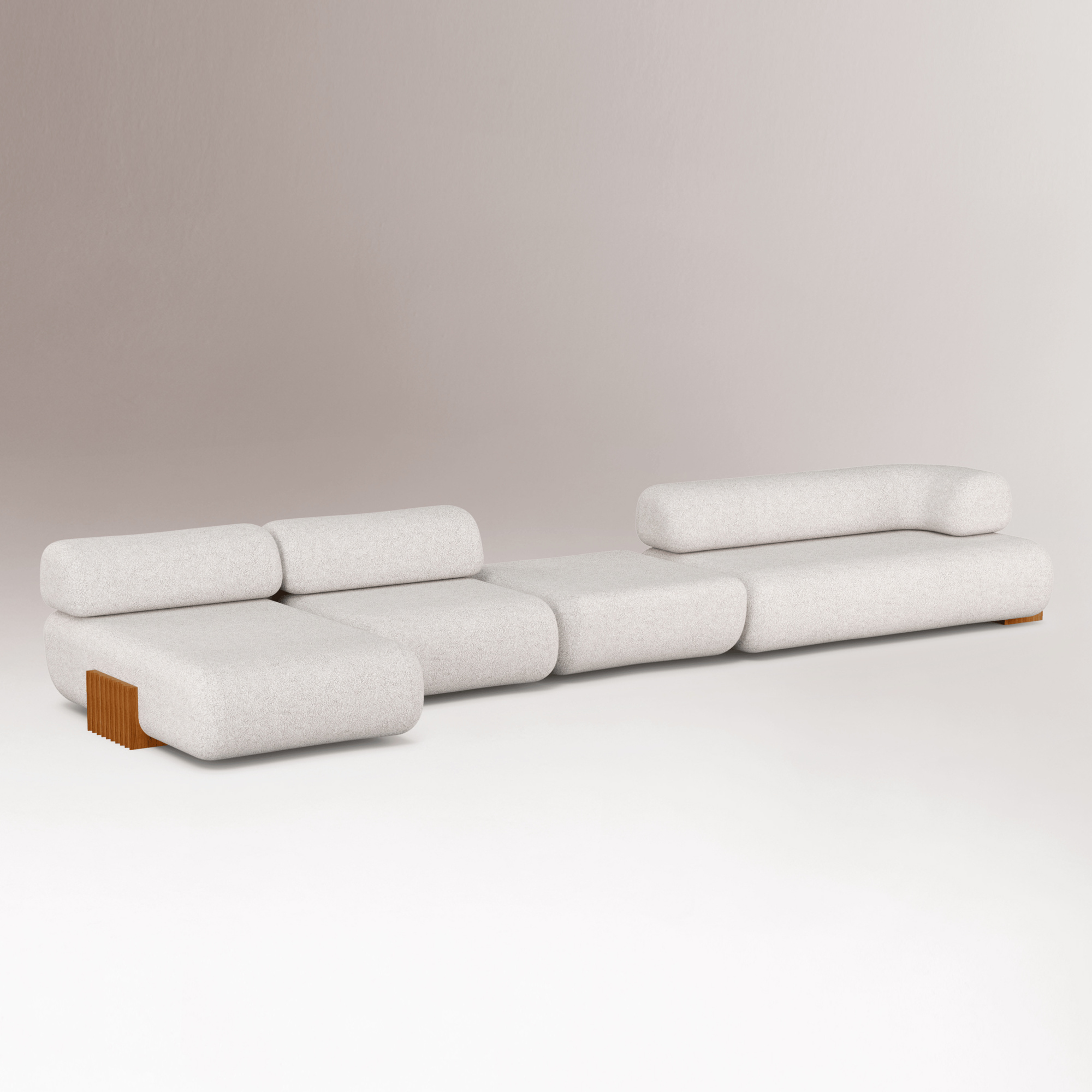 Carmel houten modulaire bank