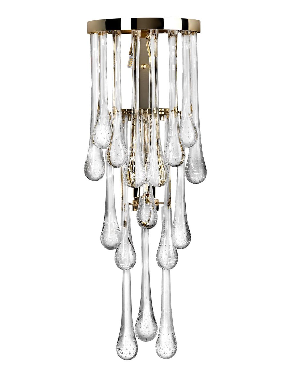 Moderne Wandlamp met Murano Glasdruppels