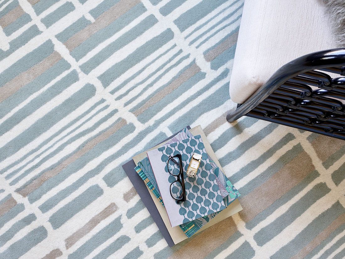 Tortoise stripe jade tapijt | Maat: 170 × 240 cm