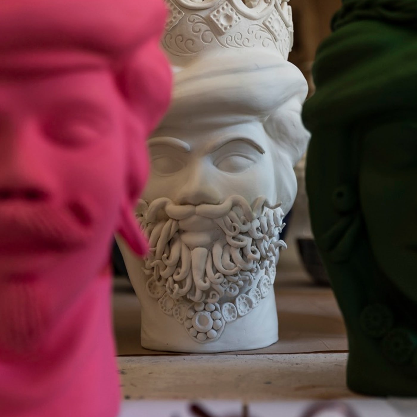 Moor's Head grijze sculptuur