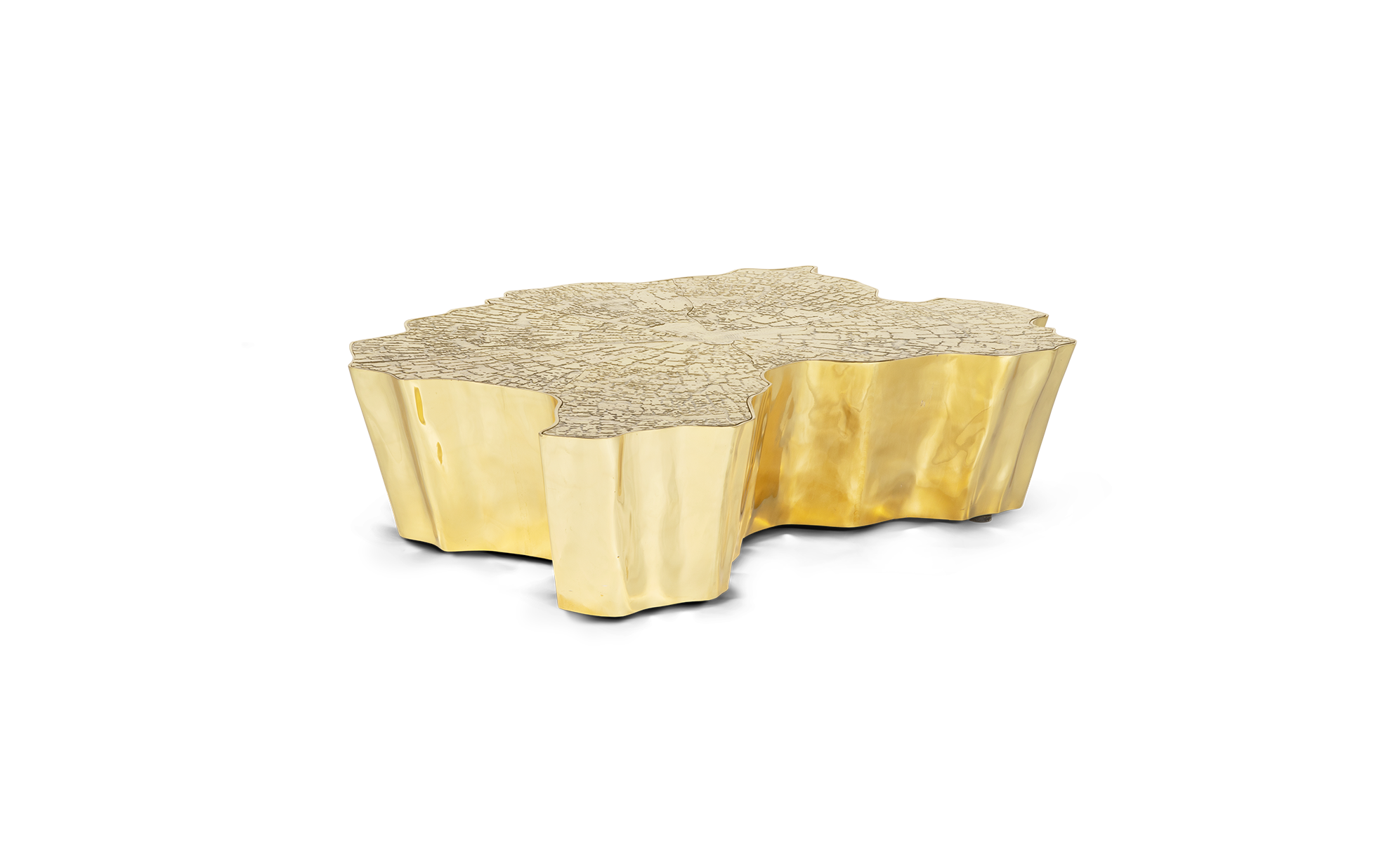 Paradise gouden salontafel | Afmetingen: B 123 × D 102 × H 30 cm