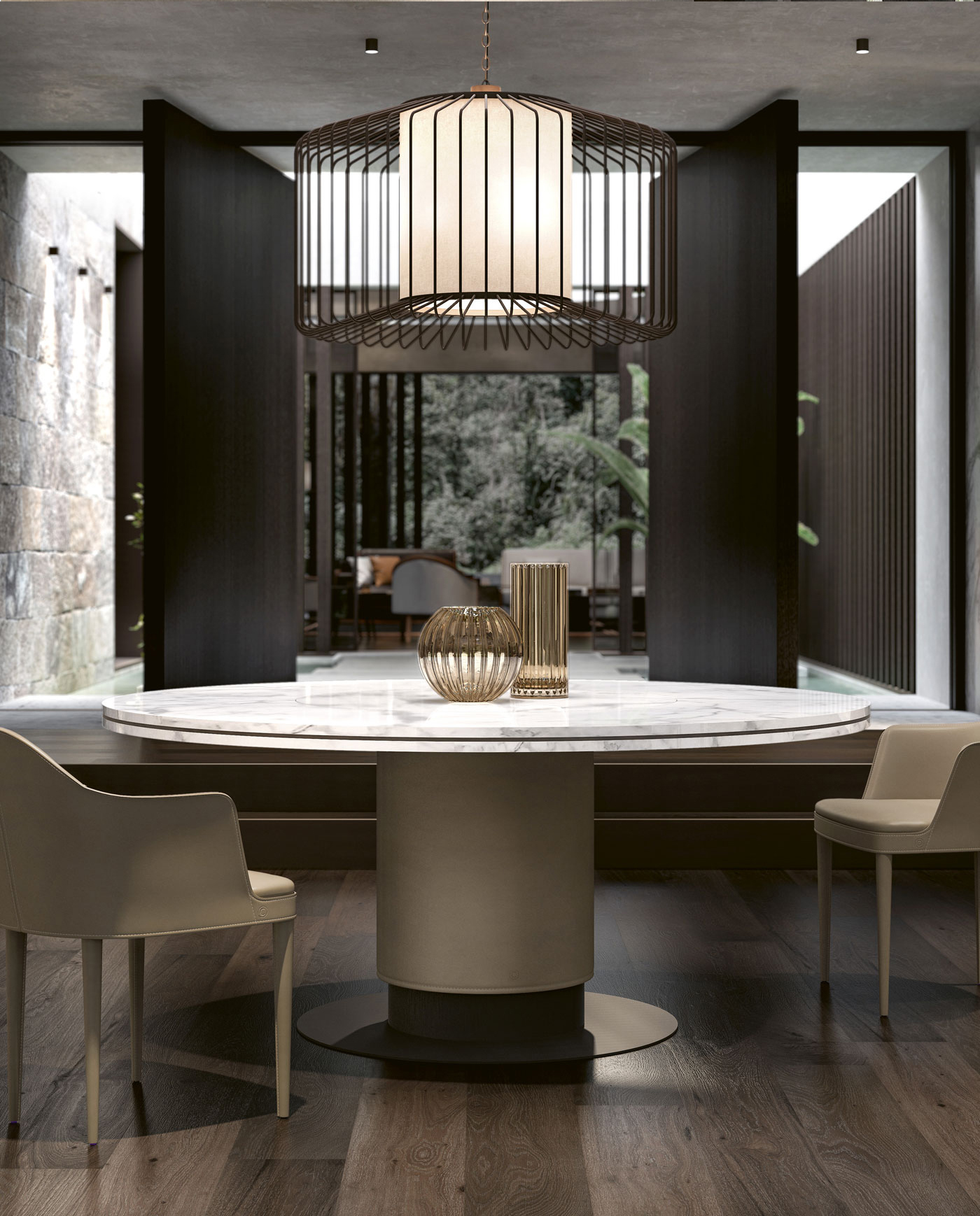 Ronde marmeren eettafel