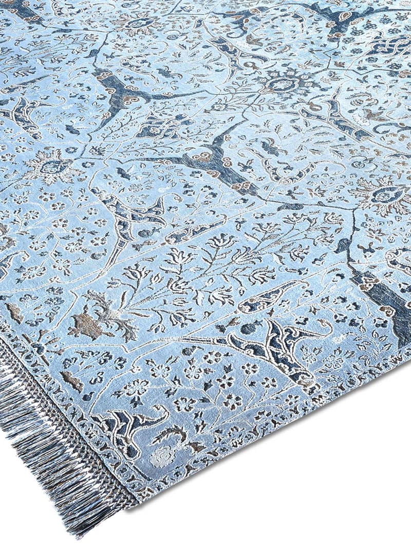 Teheran Blue handgemaakte luxe tapijt | Maat: 183 × 274 cm