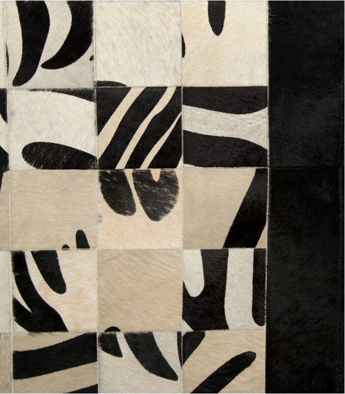 Mozaïek zebra koeienhuid tapijt | Maat: 250 × 280 cm