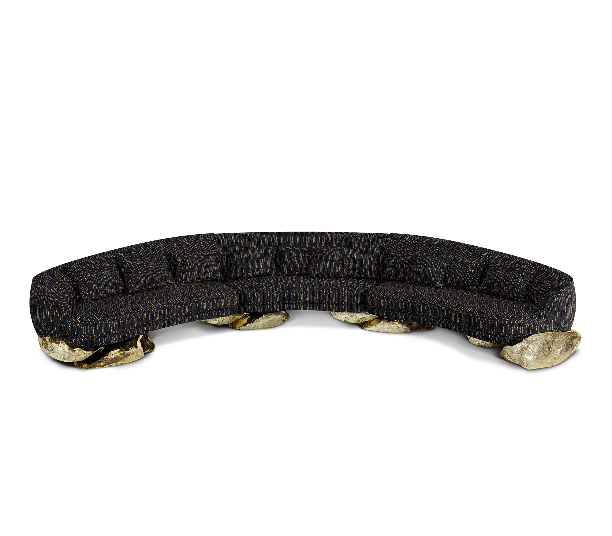 Angora zwarte gebogen bank