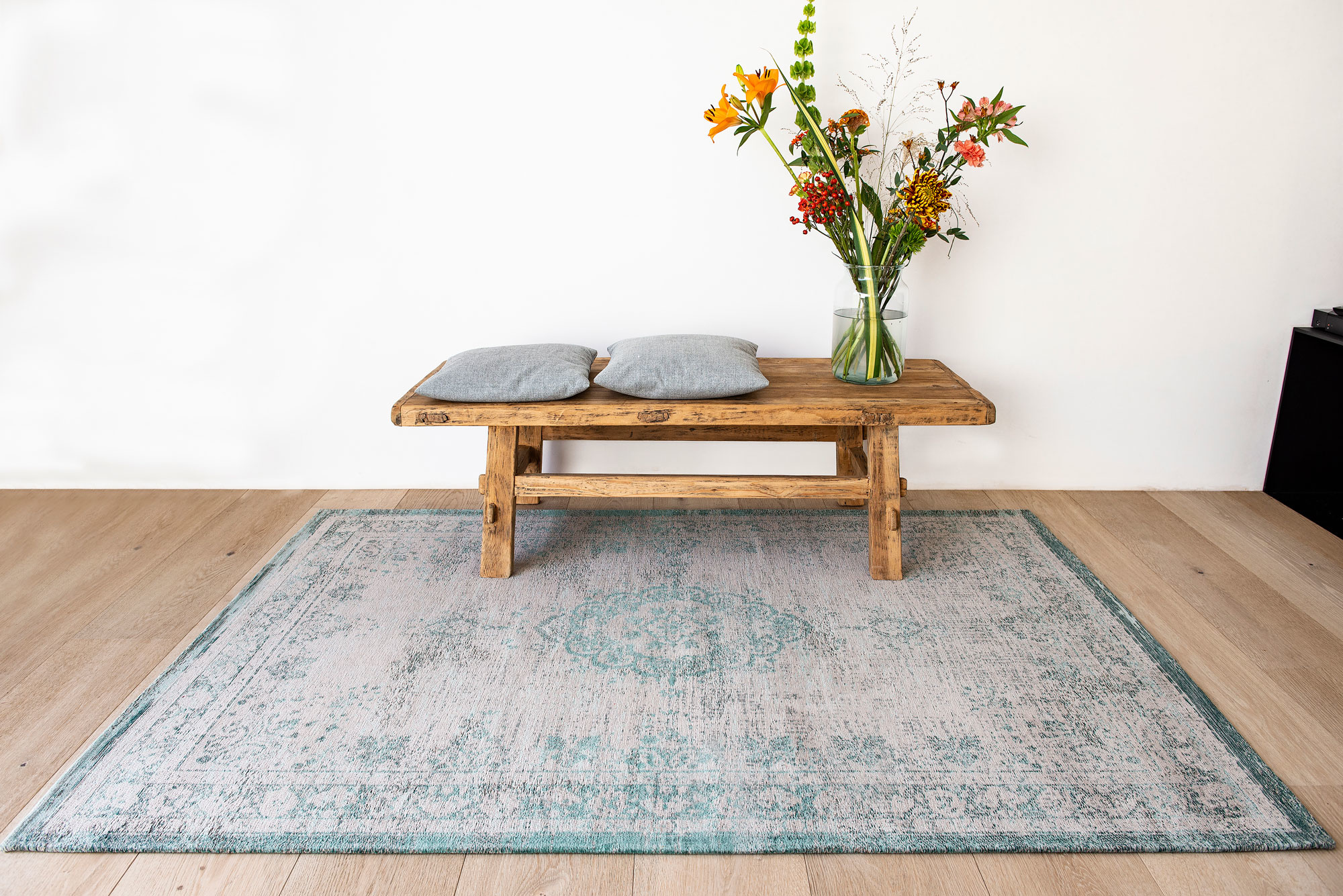 Vintage Style Jade Oyster tapijt | Maat: 80 × 150 cm