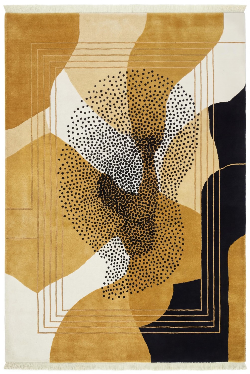 Abstract Figure Gold luxe design vloerkleed