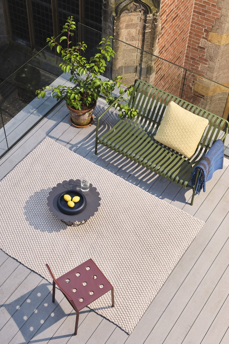 Lace salie grijs-wit zand outdoor tapijt | Maat: 200 × 280 cm
