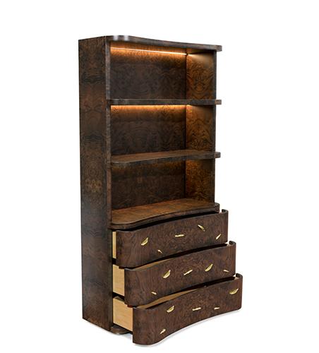 Designer houten boekenkast