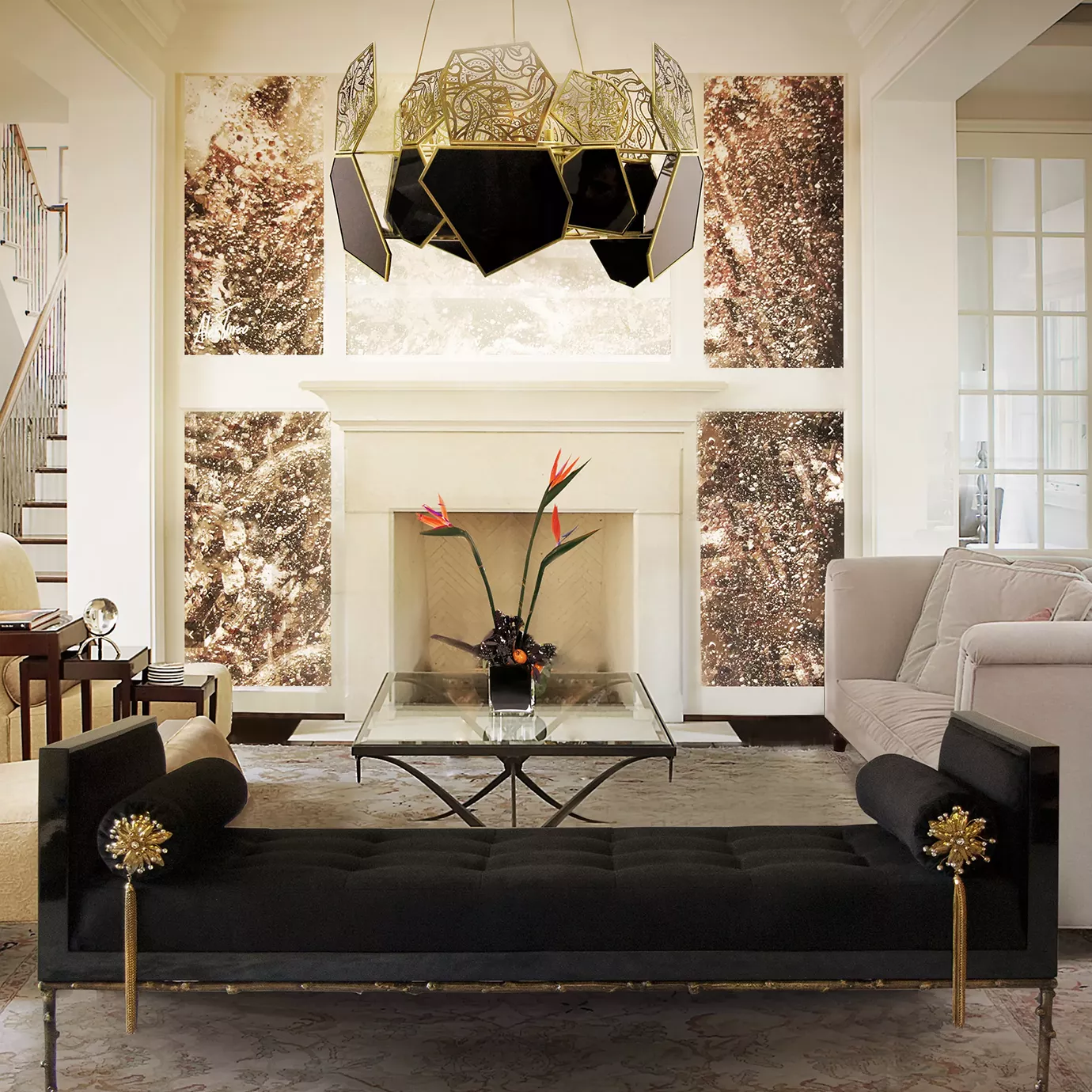 Hypnotique brons glas kroonluchter