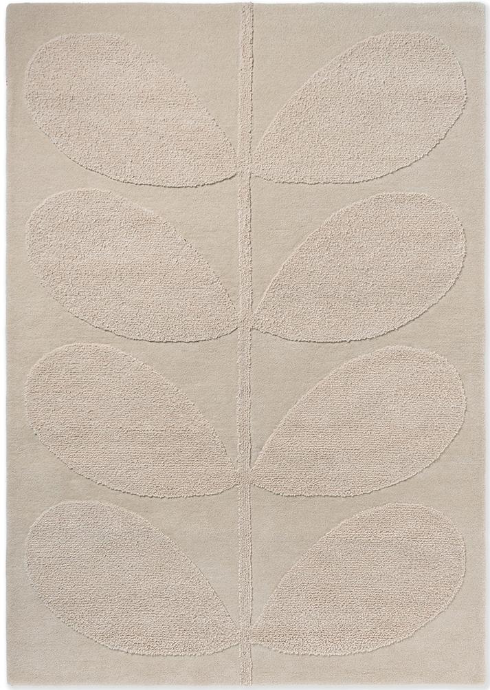 Solid stem ecru designer wol tapijt | Maat: 160 × 230 cm