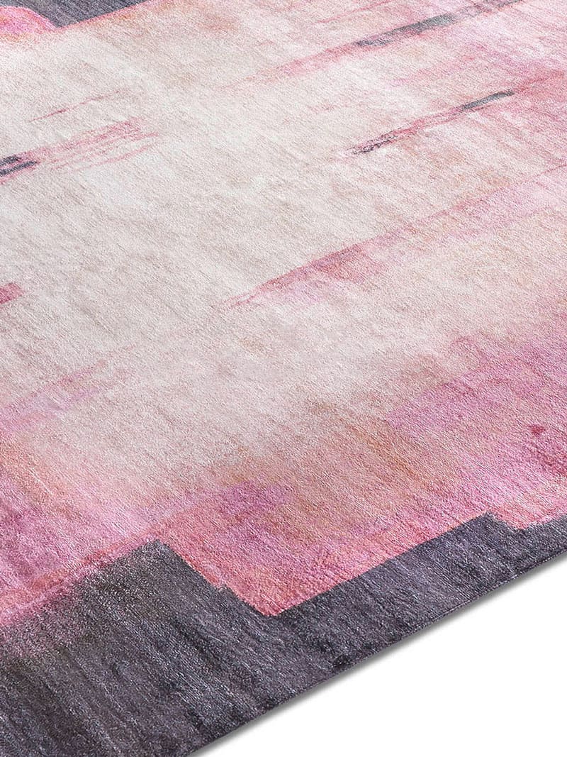 Hexagon Pink handgeweven tapijt | Maat: 183 × 274 cm