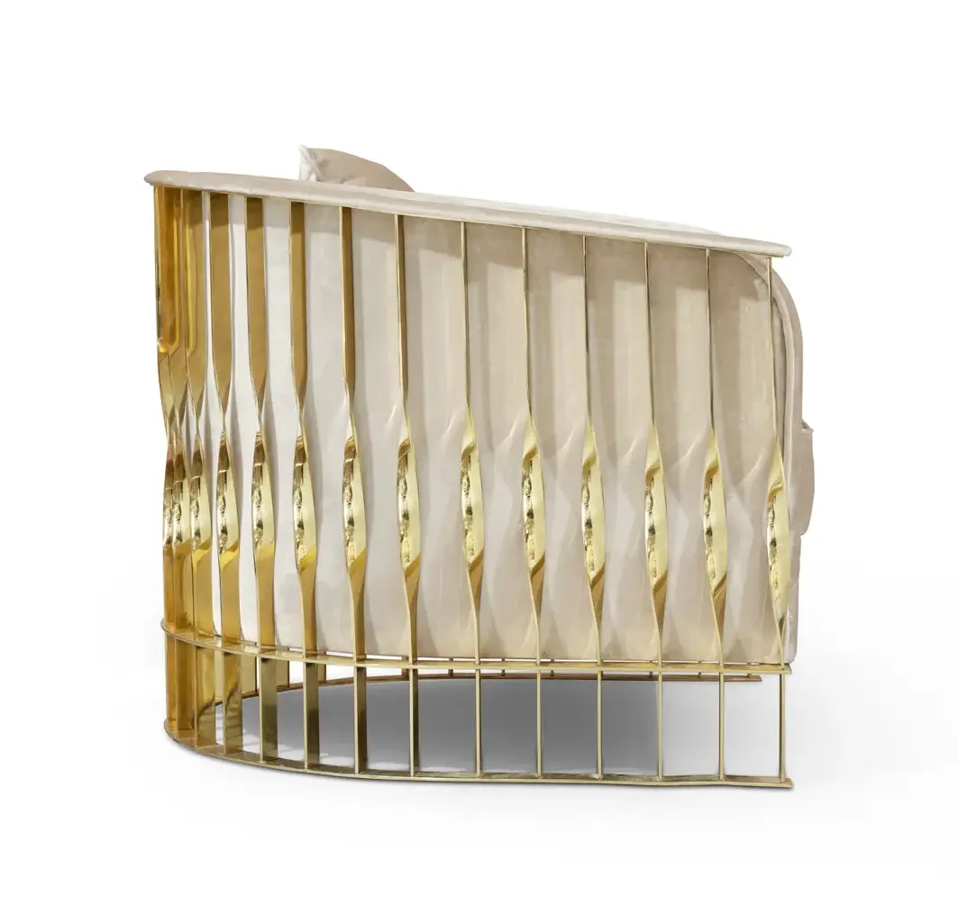 Solene fauteuil gepolijst messing