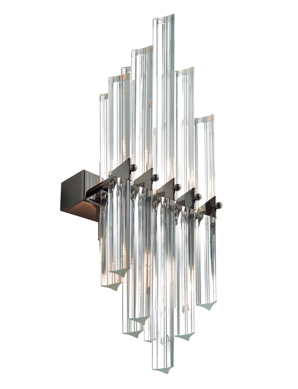Vela Donker Nikkel Triedro Wandlamp