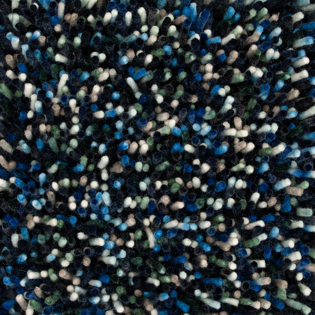 Pop-art blauw shag gevilt tapijt | Maat: 140 × 200 cm