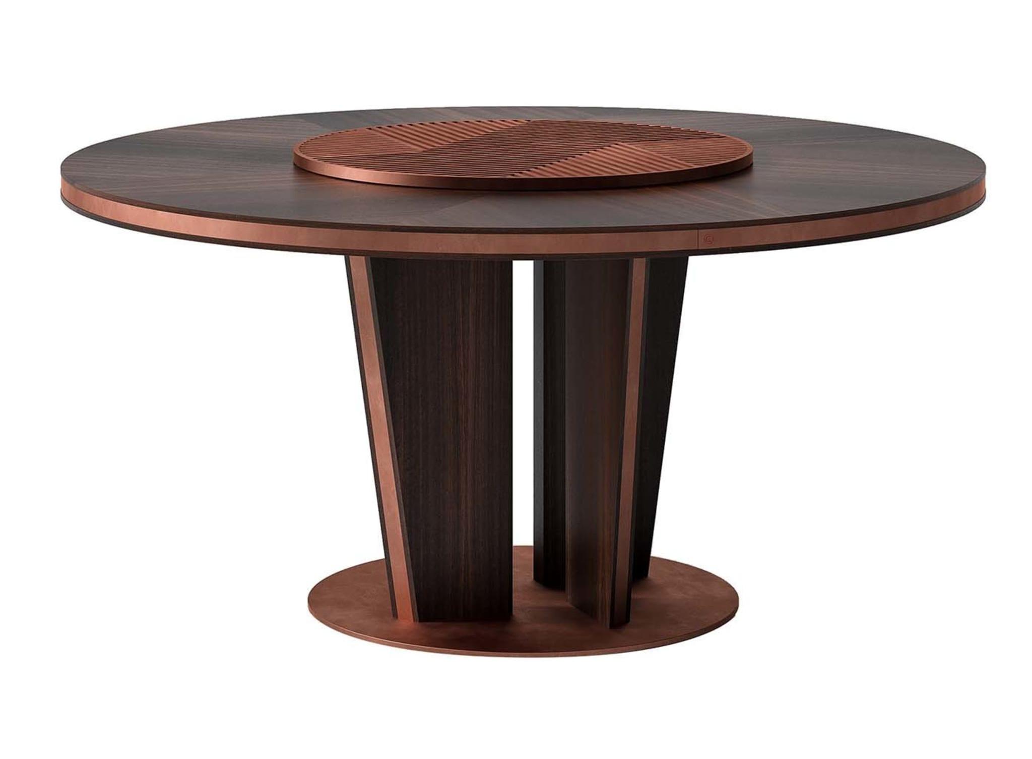 Donkerhout ronde eettafel | Afmetingen: Ø 180 cm Donkerhout ronde eettafel | Afmetingen: Ø 180 cm