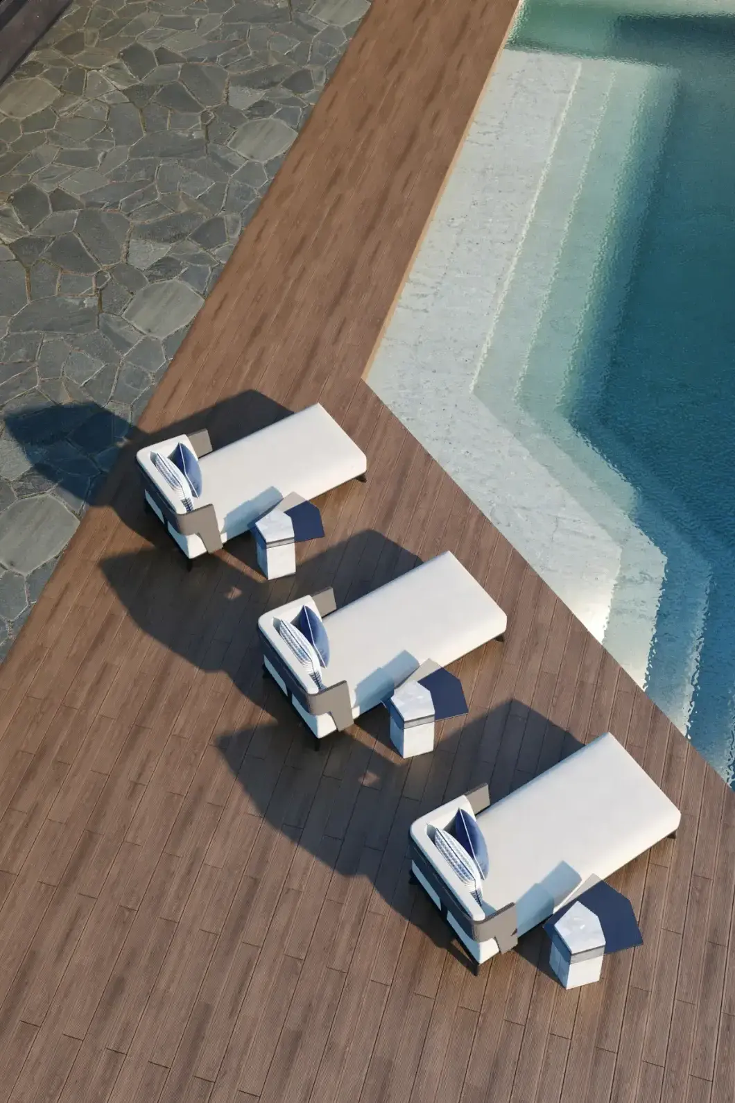 Crown grijze tuinligstoel - 2