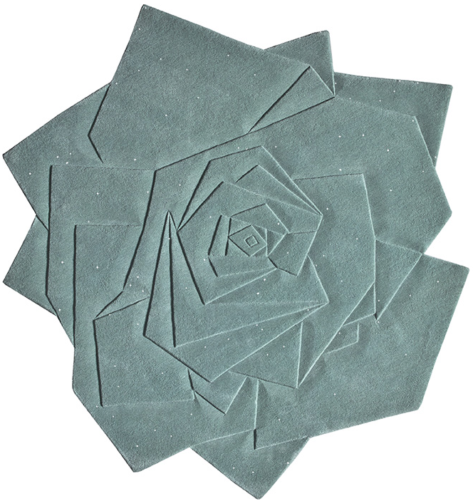 Rose Flower Indiaas handgeweven tapijt | Maat: 165 × 165 cm