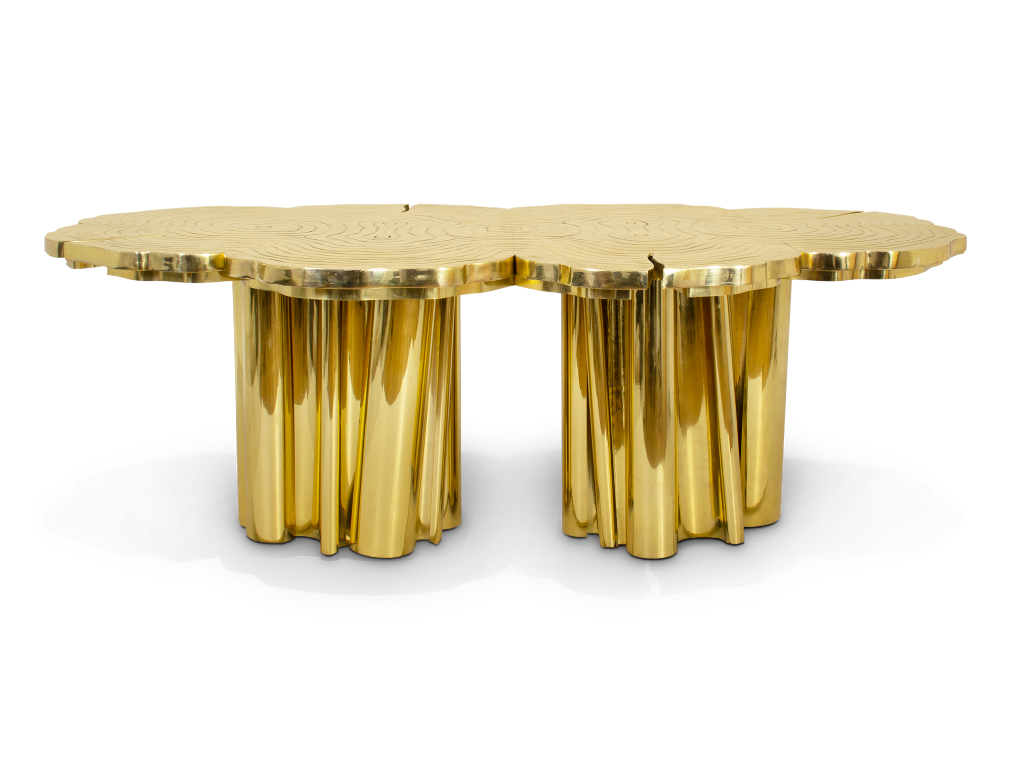 Artisan gouden eettafel | Afmetingen: B 350 cm