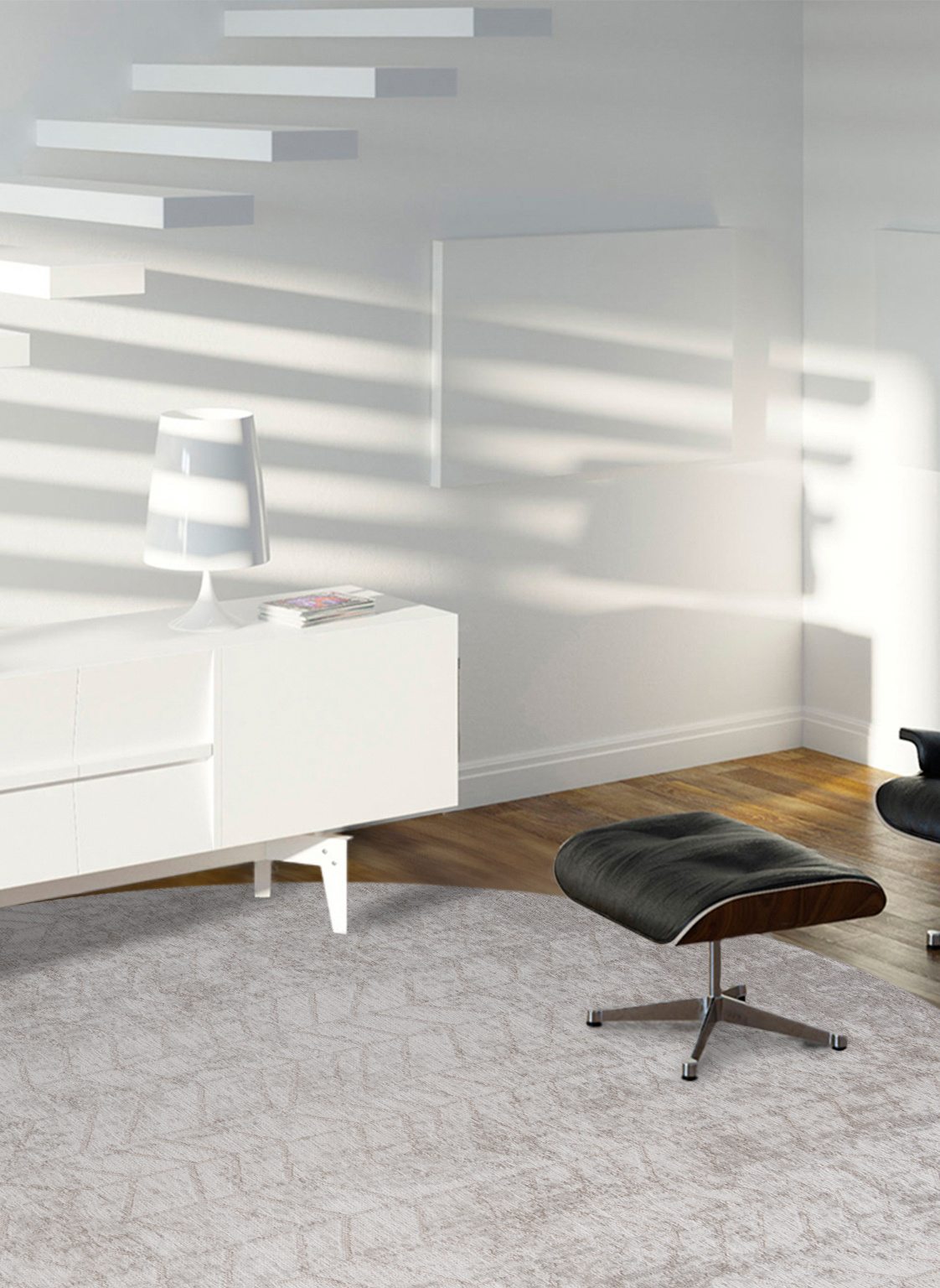 White Plains rond tapijt | Maat: Ø 240 cm