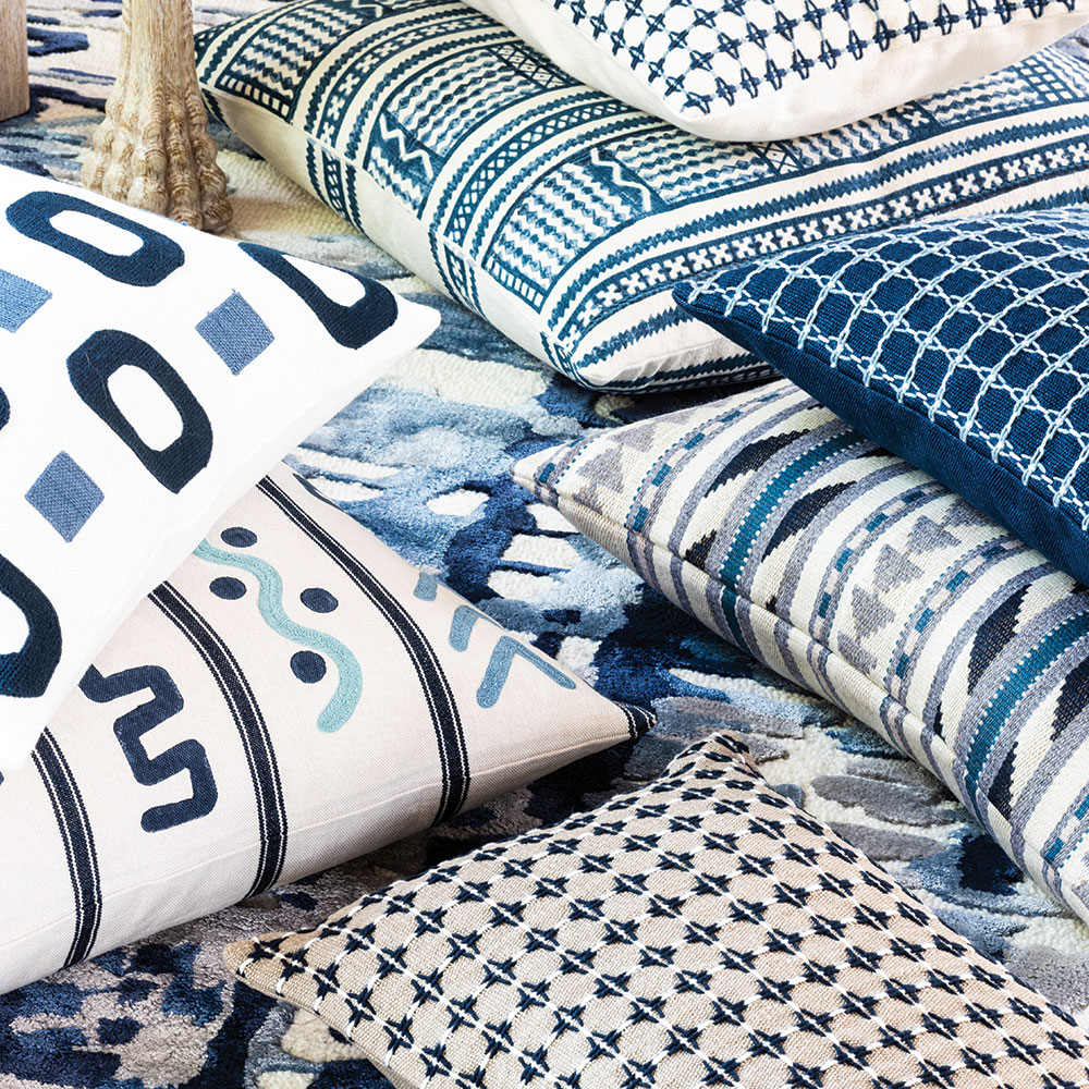Kuba Indigo 60 × 60 kussen