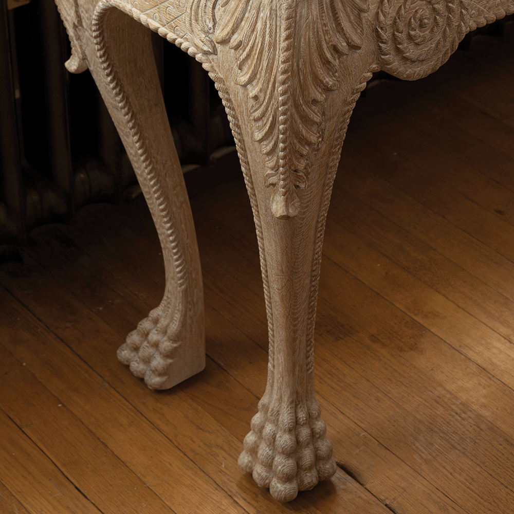 York Venetian White Oak mini console