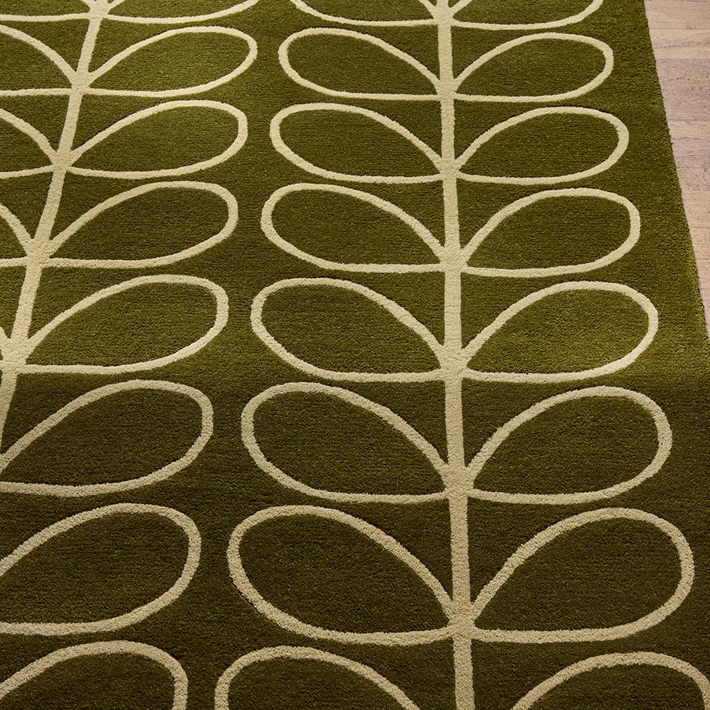 Linear Stem Olive vloerkleed | Maat: 120 × 180 cm