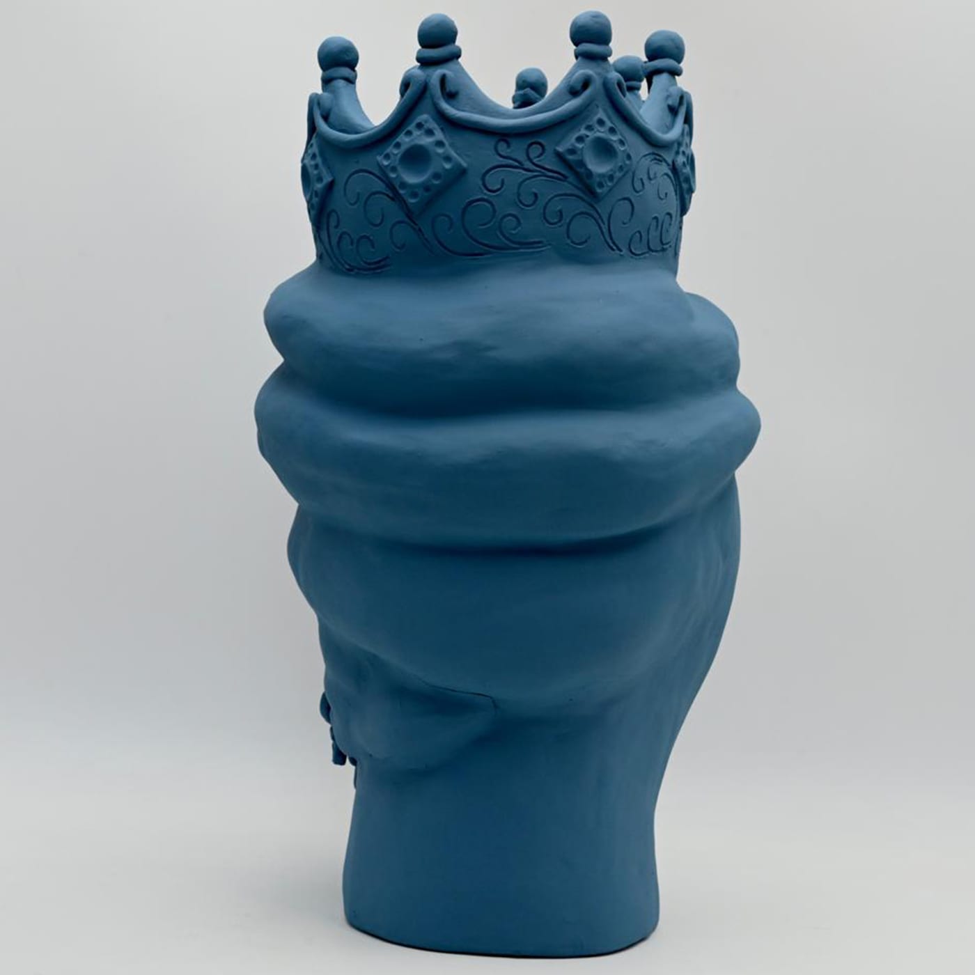 Moor's Head matblauwe sculptuur