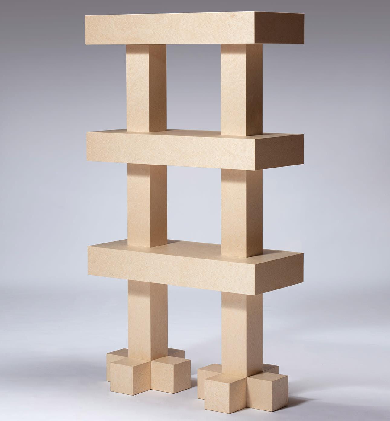 Eigentijdse houten boekenkast