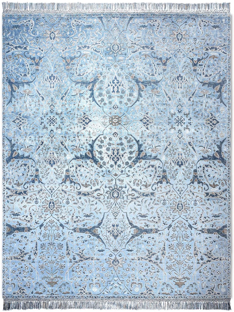 Teheran Blue handgemaakte luxe tapijt | Maat: 183 × 274 cm