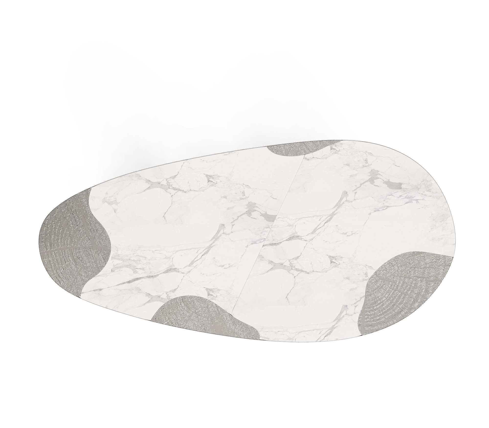 Athena Carrara marmer en zilveren eettafel