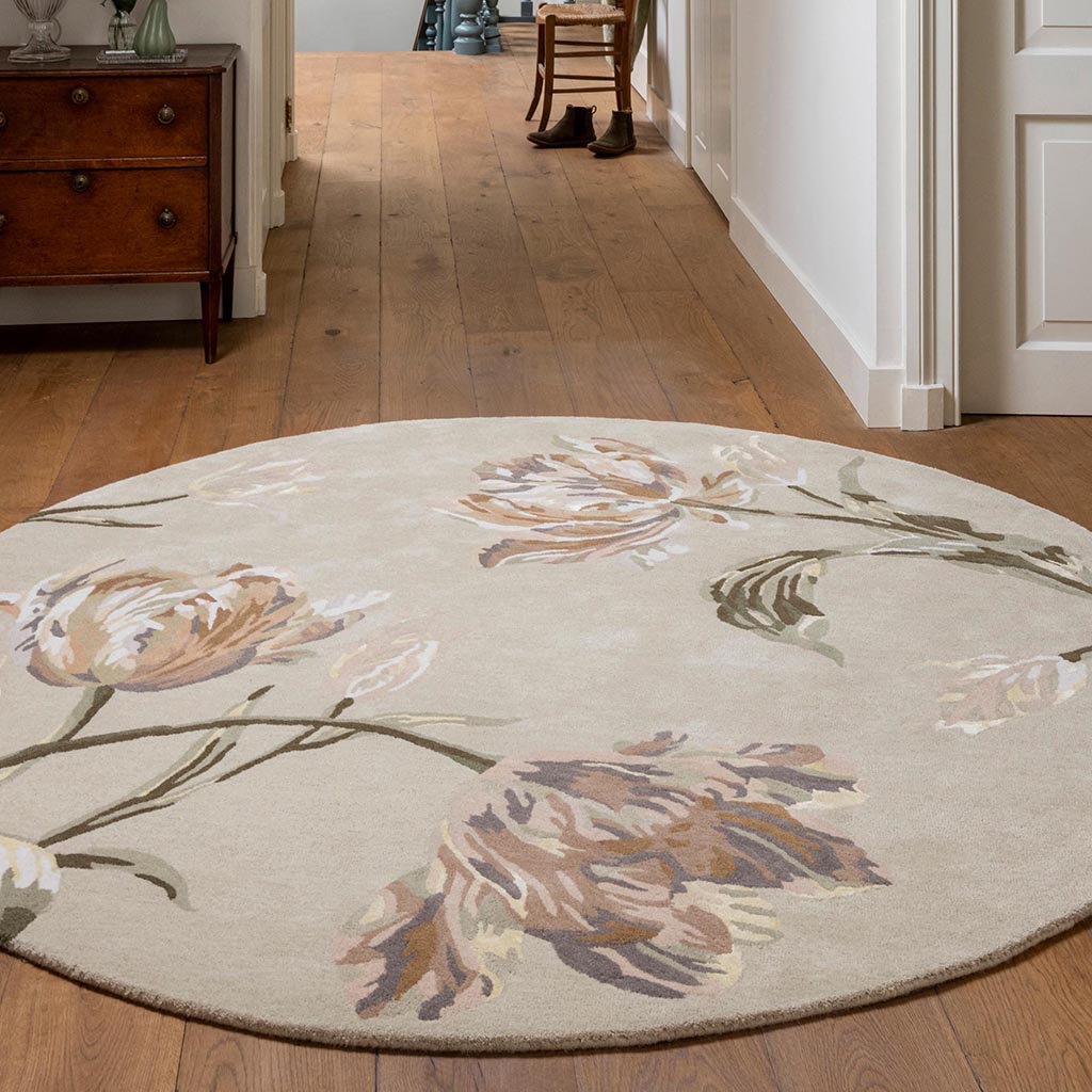 Gosford naturel/salie groen rond tapijt | Maat: Ø 150 cm Gosford naturel/salie groen rond tapijt | Maat: Ø 150 cm