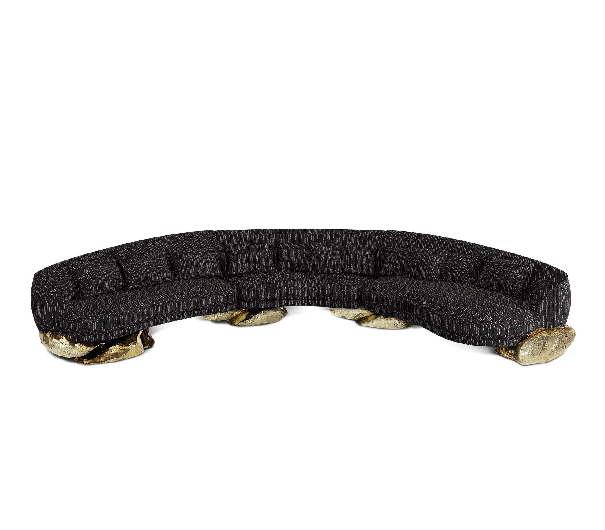 Angora zwarte gebogen bank