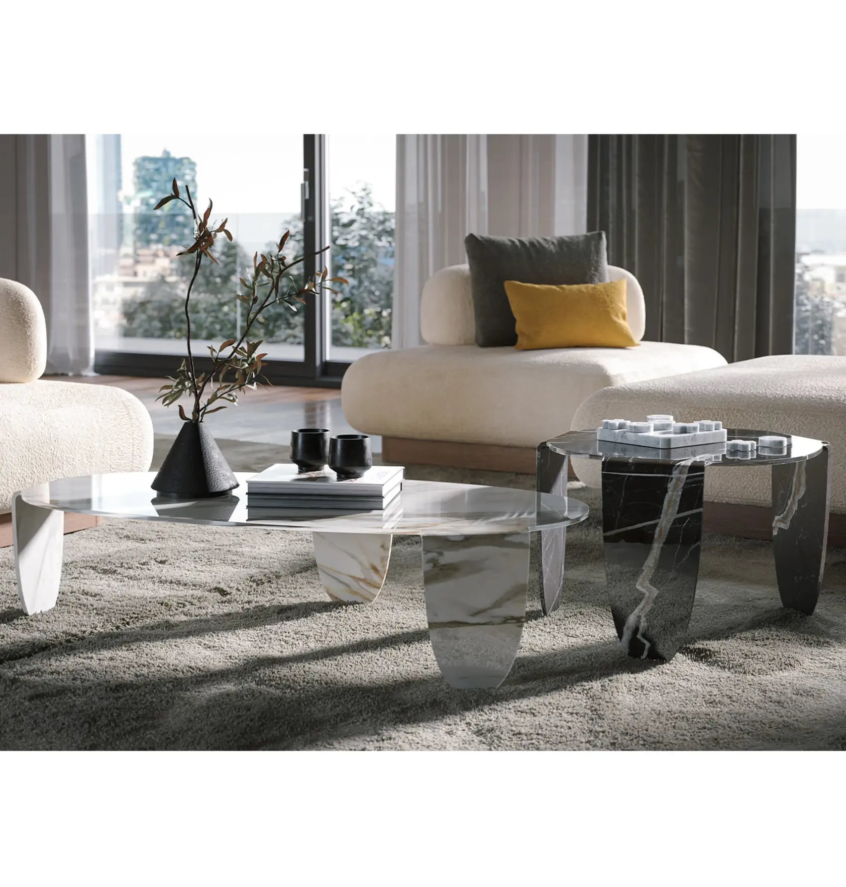 Arturo artistieke glazen salontafel