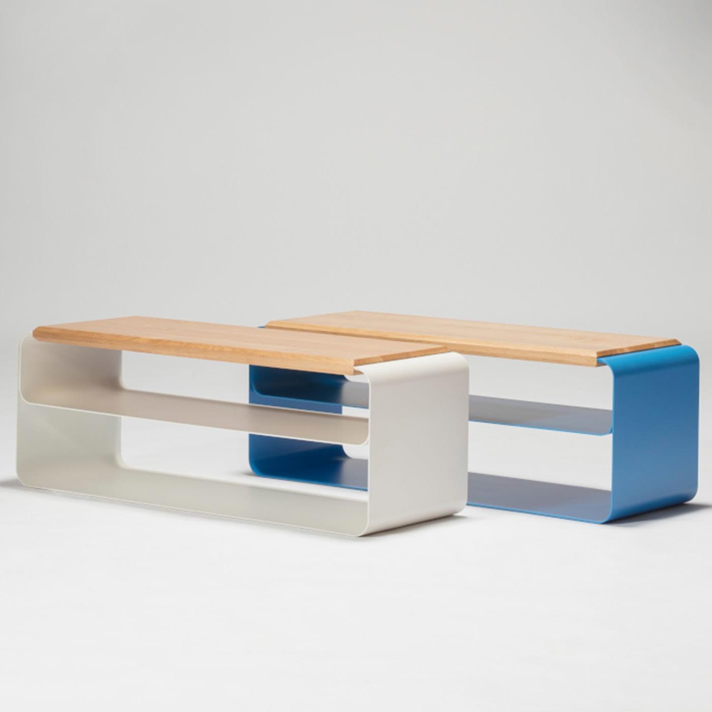 Eigentijdse hout en metaal bank (var. 3) - 1