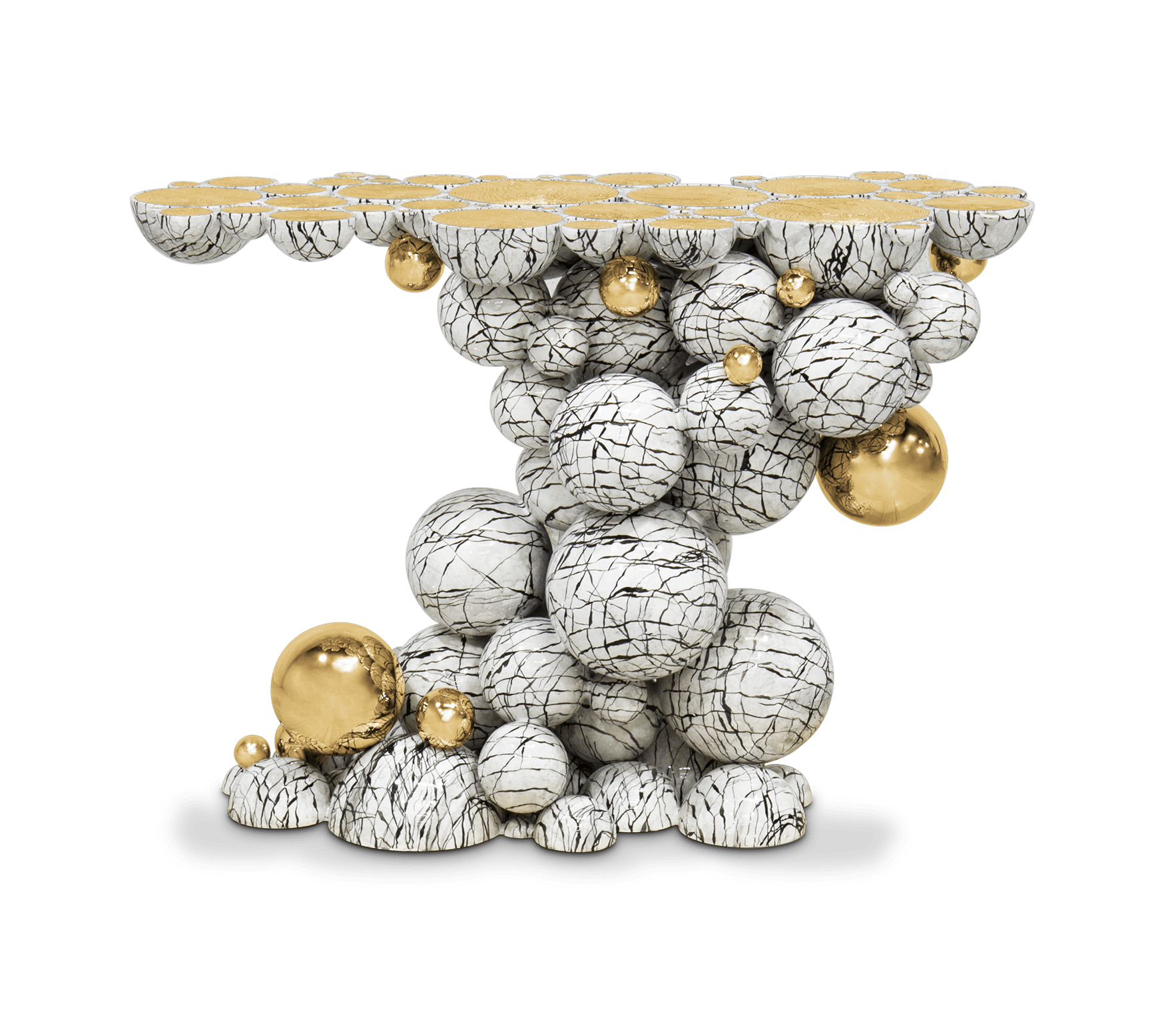 Orbit faux-marmer console