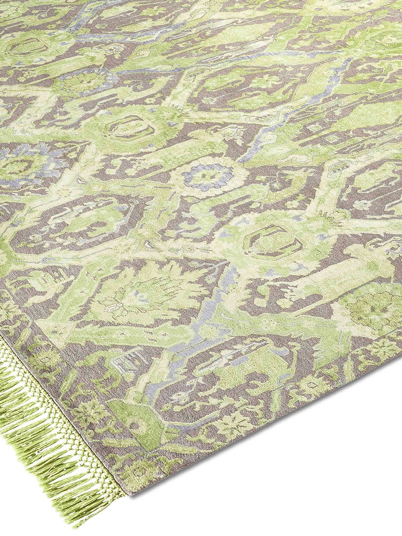 KavaBagh groen handgemaakte luxe vloerkleed