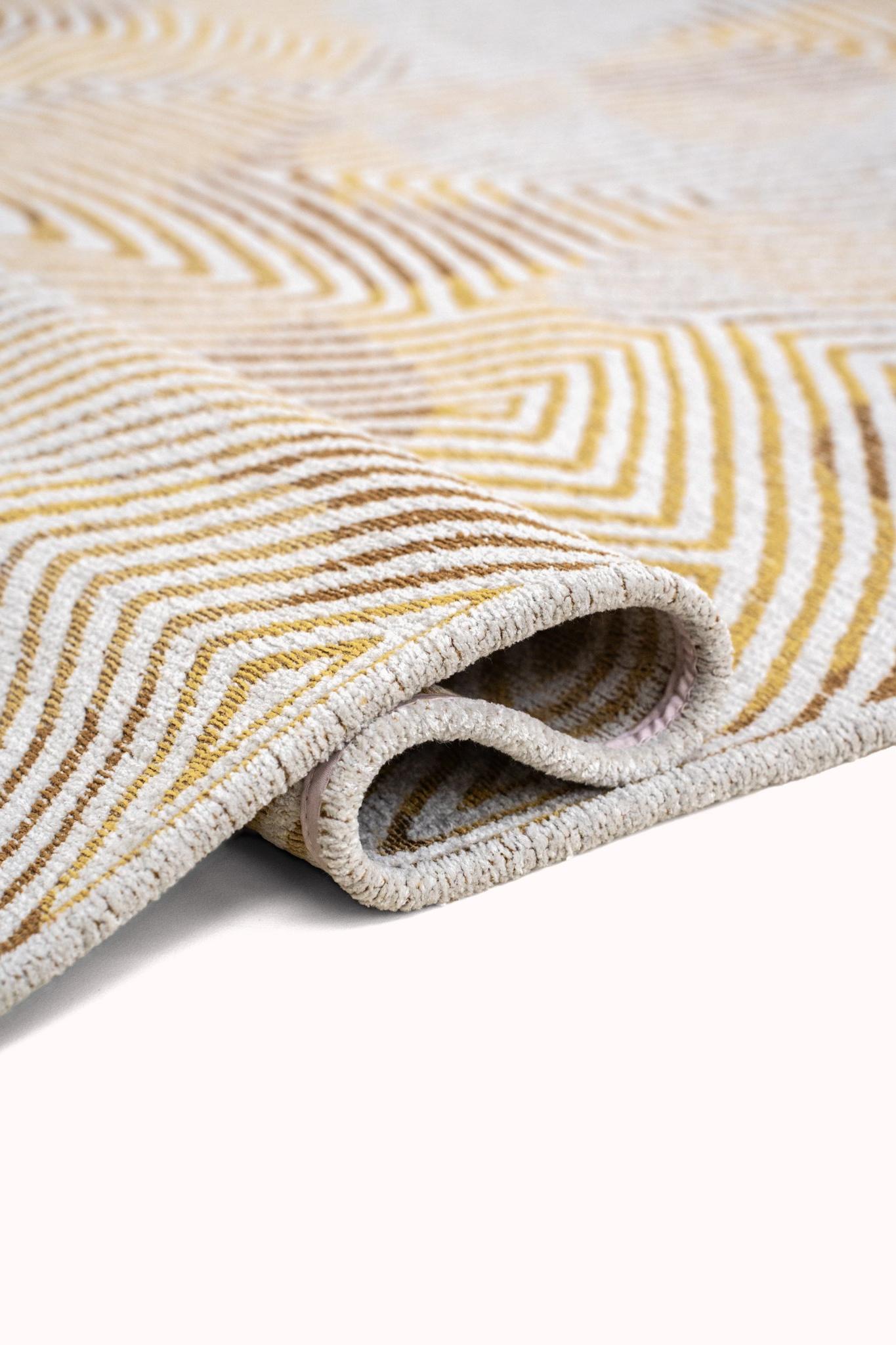 Yellow Hippy rond tapijt | Maat: Ø 140 cm