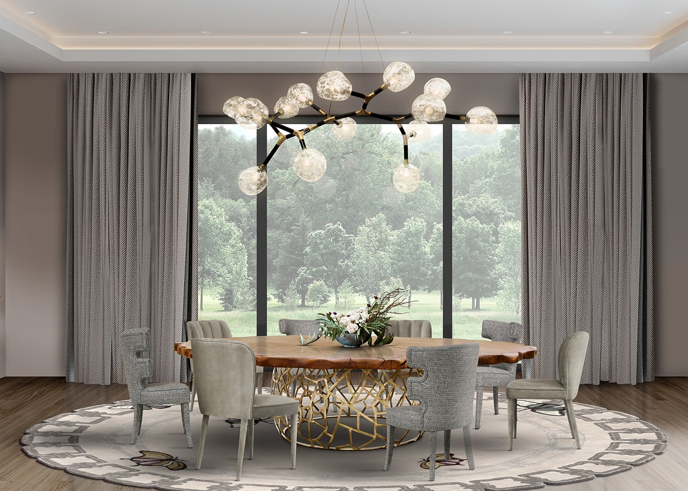 Multi-Shade onregelmatige grote hanglamp - 1