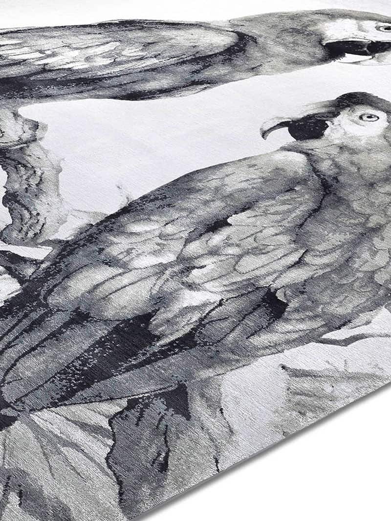 Two Parrots handgeweven tapijt