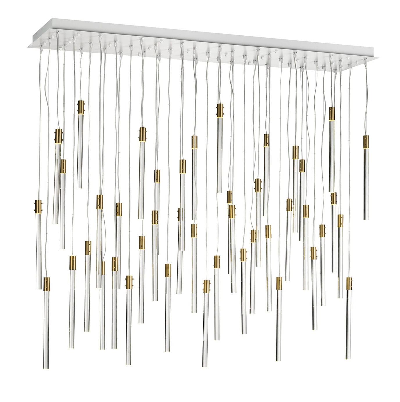 Moderne Kroonluchter met 43 Heldere Glazen Hangers