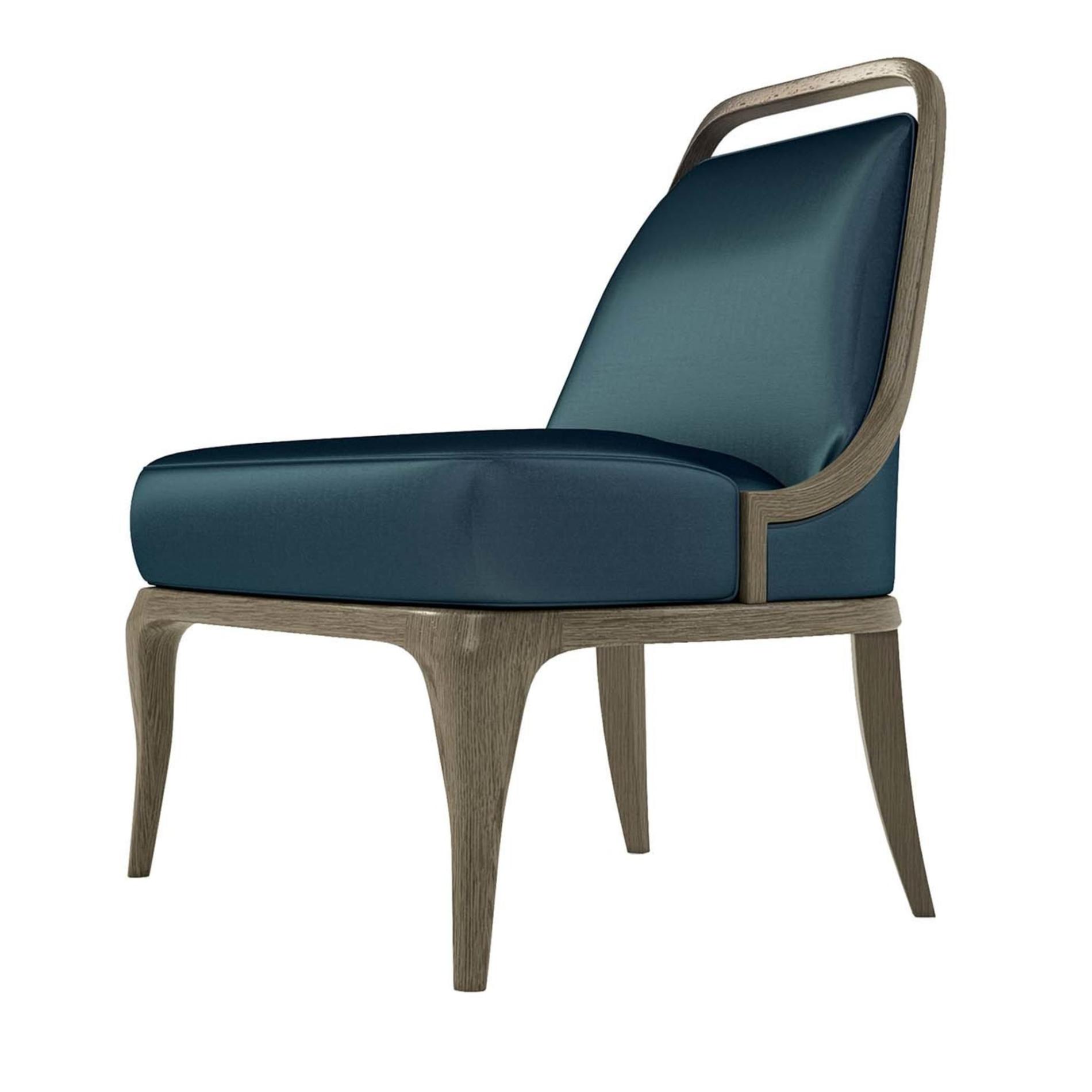 Fluwelen groene fauteuil