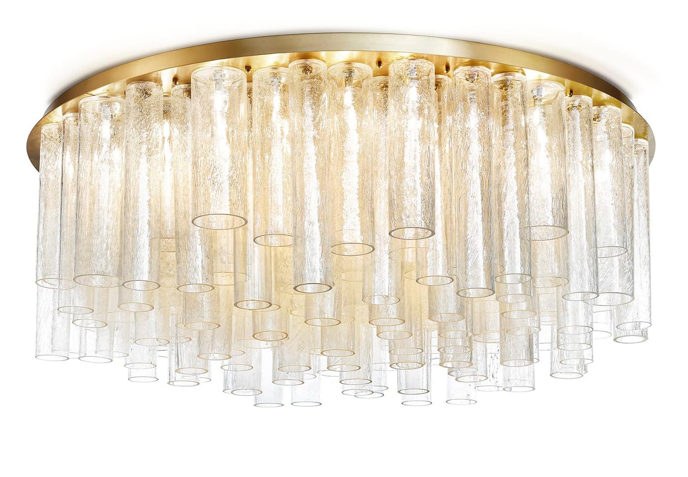 Gouden Murano Glas Cilinder Kroonluchter