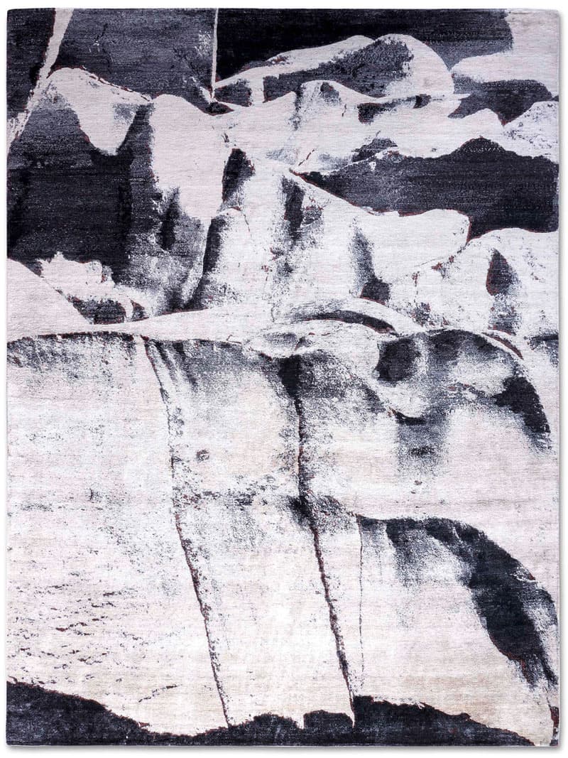 Zwart & wit handgeknoopt tapijt | Maat: 140 × 210 cm